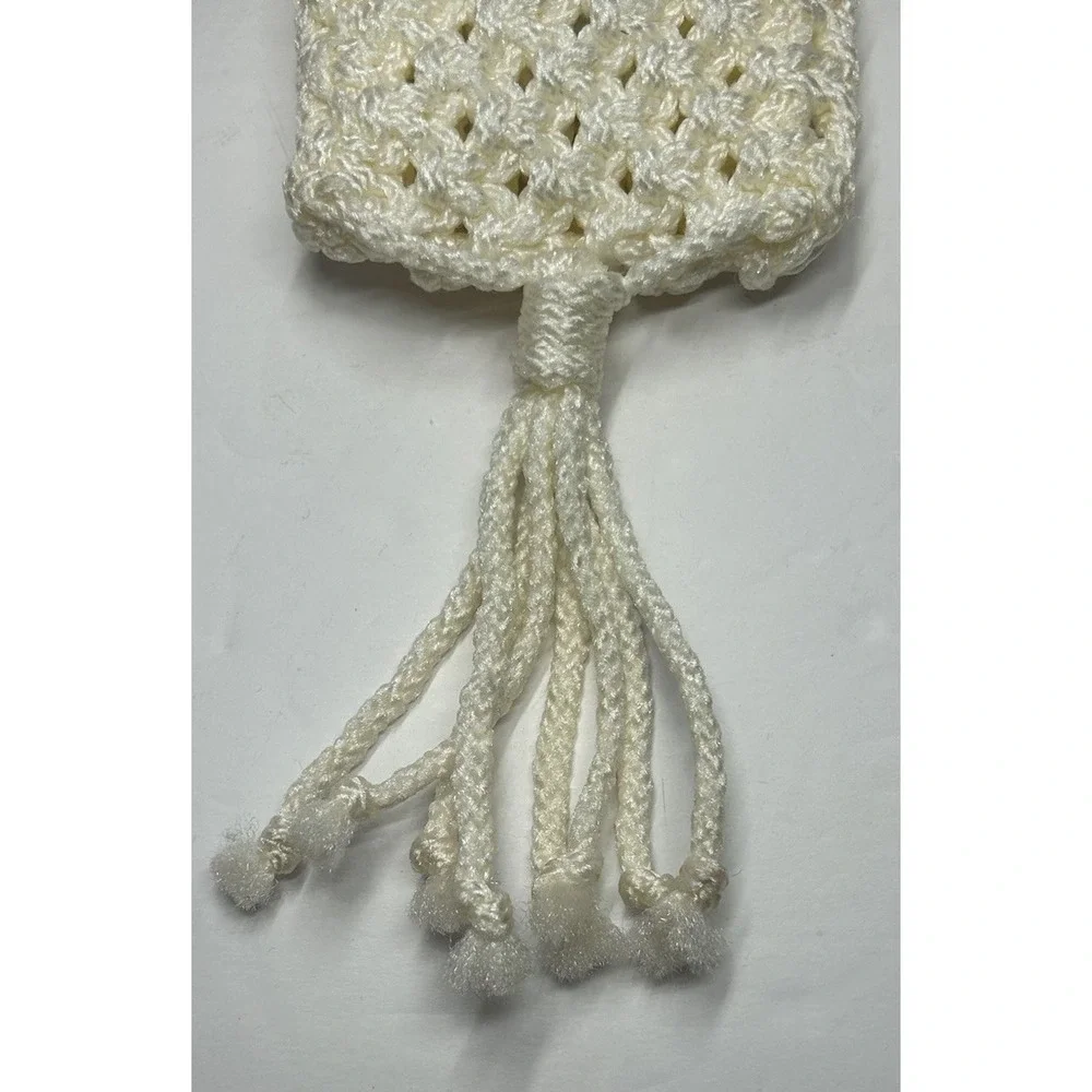 Macrame‎ With Pocket Decor Wall Hanging Plant Holder Vintage Handmade Crochet